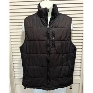 Norditrack Men's Size Puffer Down Vest Brown Zip‎ Up Size Medium Pockets